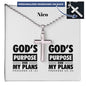 Personalizable - God's Purpose -Proverbs 19:21 - Mens Cross Necklace