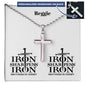 Personalizable - Brothers in Christ - Iron Sharpens Iron - Mens Cross Necklace