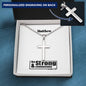 Personalizable - Be Strong & Courageous - Joshua 1:9- Mens Cross Necklace