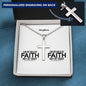 Personalizable - Walk By Faith - Mens Cross Necklace