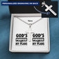 Personalizable - God's Purpose -Proverbs 19:21 - Mens Cross Necklace