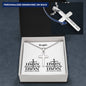 Personalizable - Brothers in Christ - Iron Sharpens Iron - Mens Cross Necklace