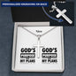 Personalizable - God's Purpose -Proverbs 19:21 - Mens Cross Necklace