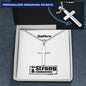 Personalizable - Be Strong & Courageous - Joshua 1:9- Mens Cross Necklace