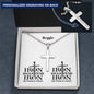 Personalizable - Brothers in Christ - Iron Sharpens Iron - Mens Cross Necklace