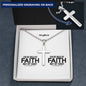 Personalizable - Walk By Faith - Mens Cross Necklace