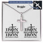 Personalizable - Brothers in Christ - Iron Sharpens Iron - Mens Cross Necklace