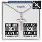 Personalizable - You Are So Loved- John 3:16 - Mens Cross Necklace