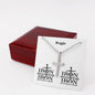 Personalizable - Brothers in Christ - Iron Sharpens Iron - Mens Cross Necklace