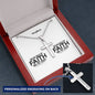 Personalizable - Walk By Faith - Mens Cross Necklace