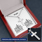 Personalizable - Brothers in Christ - Iron Sharpens Iron - Mens Cross Necklace