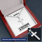 Personalizable - Be Strong & Courageous - Joshua 1:9- Mens Cross Necklace