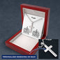 Personalizable - Brothers in Christ - Iron Sharpens Iron - Mens Cross Necklace