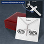 Personalizable - Walk By Faith - Mens Cross Necklace