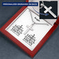 Personalizable - Brothers in Christ - Iron Sharpens Iron - Mens Cross Necklace