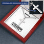 Personalizable - Be Strong & Courageous - Joshua 1:9- Mens Cross Necklace
