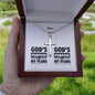 Personalizable - God's Purpose -Proverbs 19:21 - Mens Cross Necklace