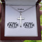 Personalizable - Walk By Faith - Mens Cross Necklace