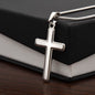 Personalizable - Iron Sharpens Iron - Prov 27:17 - Mens Cross Necklace
