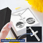 Men's Cross Necklace- Be Encouraged - Jer 29:11 / Phil 4:13