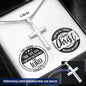 Men's Cross Necklace- Be Encouraged - Jer 29:11 / Phil 4:13