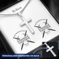 Personalizable - Iron Sharpens Iron - Prov 27:17 - Mens Cross Necklace
