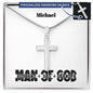 Personalizable - Man of God (Husband, Dad, Grandpa) - Mens Cross Necklace