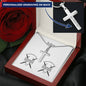 Personalizable - Iron Sharpens Iron - Prov 27:17 - Mens Cross Necklace