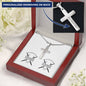 Personalizable - Iron Sharpens Iron - Prov 27:17 - Mens Cross Necklace
