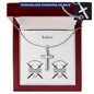 Personalizable - Iron Sharpens Iron - Prov 27:17 - Mens Cross Necklace