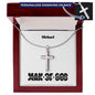 Personalizable - Man of God (Husband, Dad, Grandpa) - Mens Cross Necklace