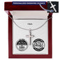 Men's Cross Necklace- Be Encouraged - Jer 29:11 / Phil 4:13