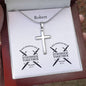 Personalizable - Iron Sharpens Iron - Prov 27:17 - Mens Cross Necklace