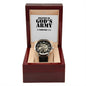 "Enlisted in God's Army" - 2 Timothy 2:1 - Men's Openwork Watch