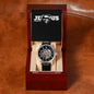 "Jesus Saves" - Psalm 27:1 - Men's Openwork Watch