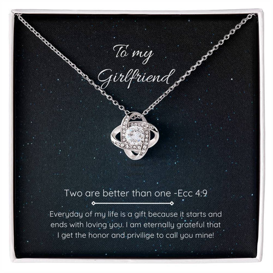 "Girlfriend - 2 Are Better Than 1" - Ecc 4:9 - Love Knot Women's Necklace