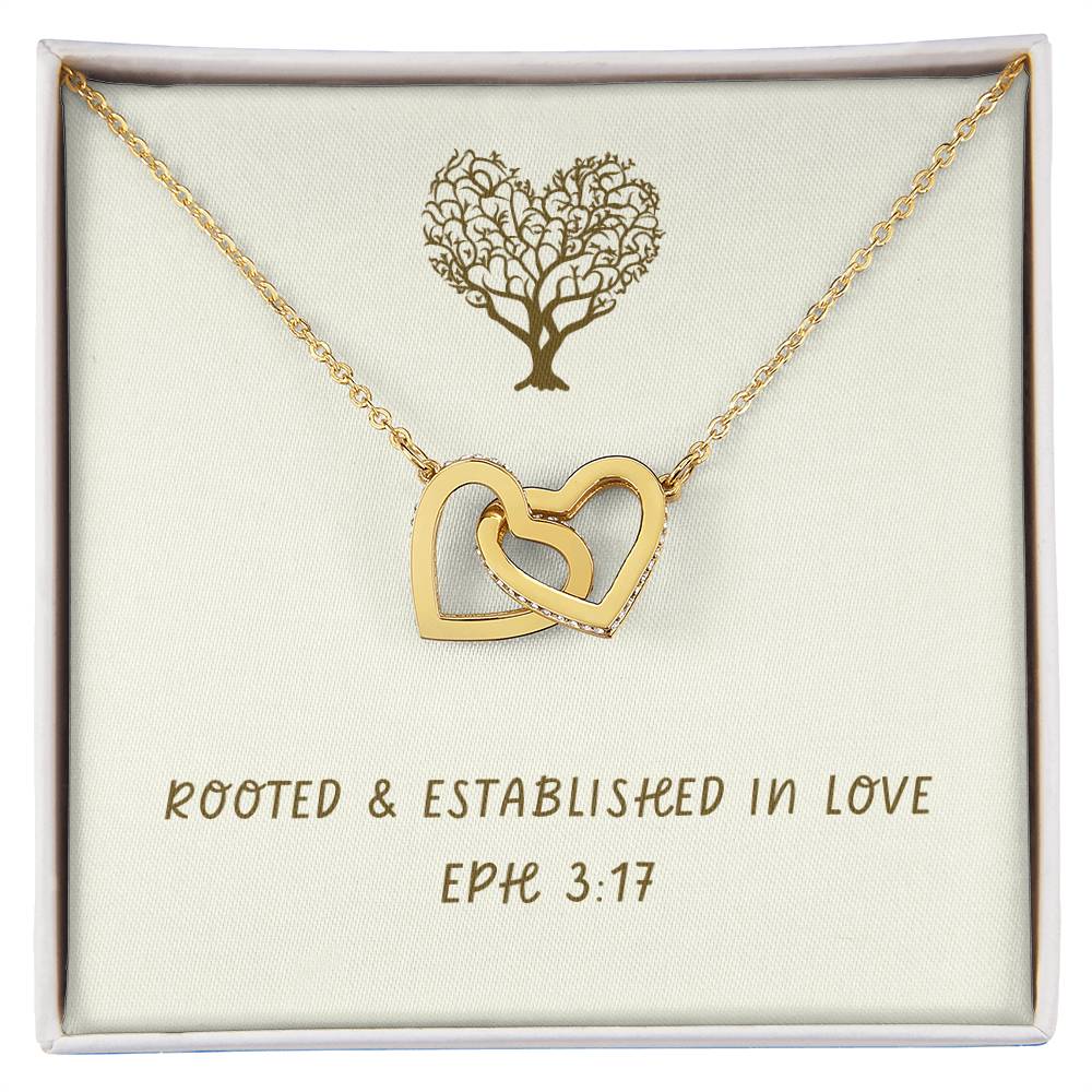 "Rooted in Love" - Eph 3:17- Interlocking Circle Women's Necklace