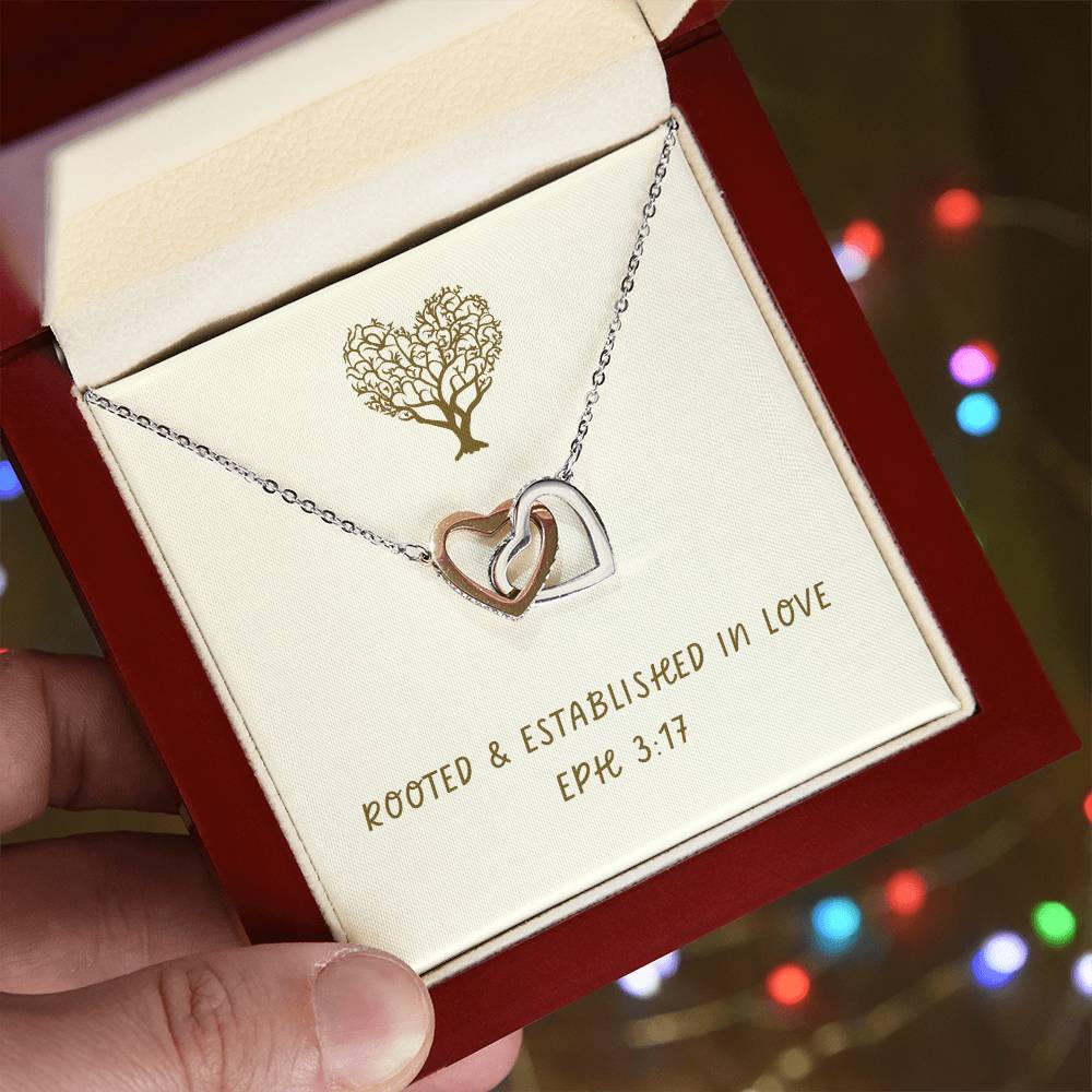 "Rooted in Love" - Eph 3:17- Interlocking Circle Women's Necklace