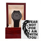 "Lion - Fear Not for I am With You" - Men's Wooden Watch