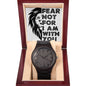 "Lion - Fear Not for I am With You" - Men's Wooden Watch
