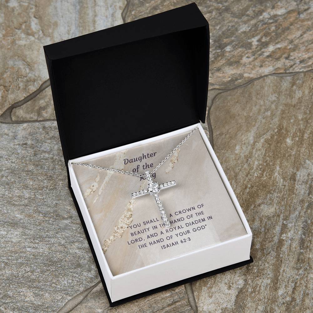 LIMITED EDITION - "Daughter of the King" - CZ Cross Women's Necklace