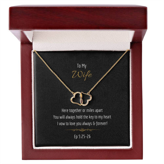 "Wife, Here Together or Miles Apart" - Eph 5:25-26- Everlasting Love Women's Necklace