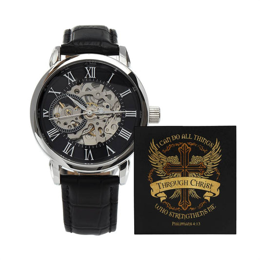 "I Can Do All Things"  - Men's Openwork Watch