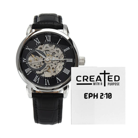 "Created With A Purpose" - Eph 2:10 - Men's OpenWork Watch