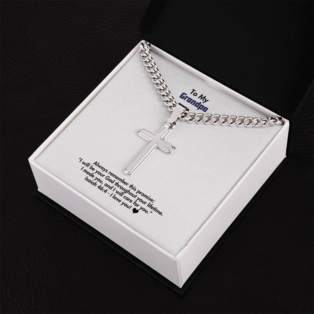 Grandpa - Men's Cross Necklace - Isa 46:4