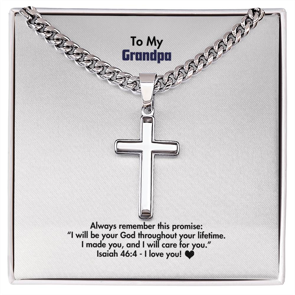 Grandpa - Men's Cross Necklace - Isa 46:4