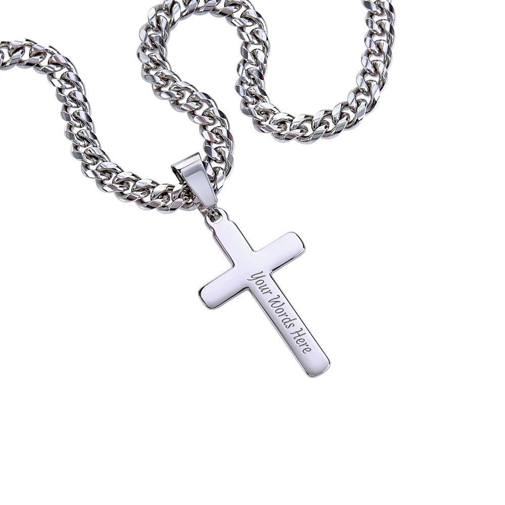 Personalizable - Man of God, Husband, Daddy, Protector, Hero - Mens Cross Necklace