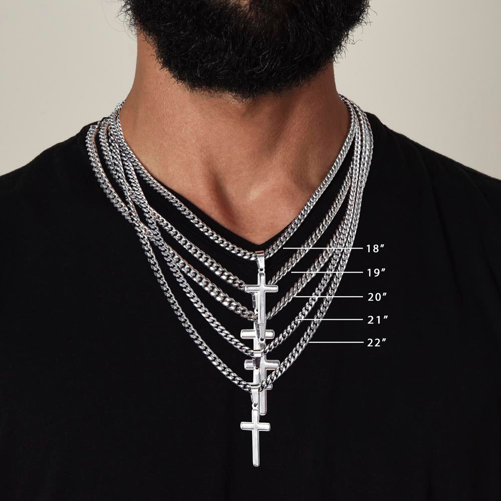 Hope & Future - Jer 29:11 - Mens Cross Necklace