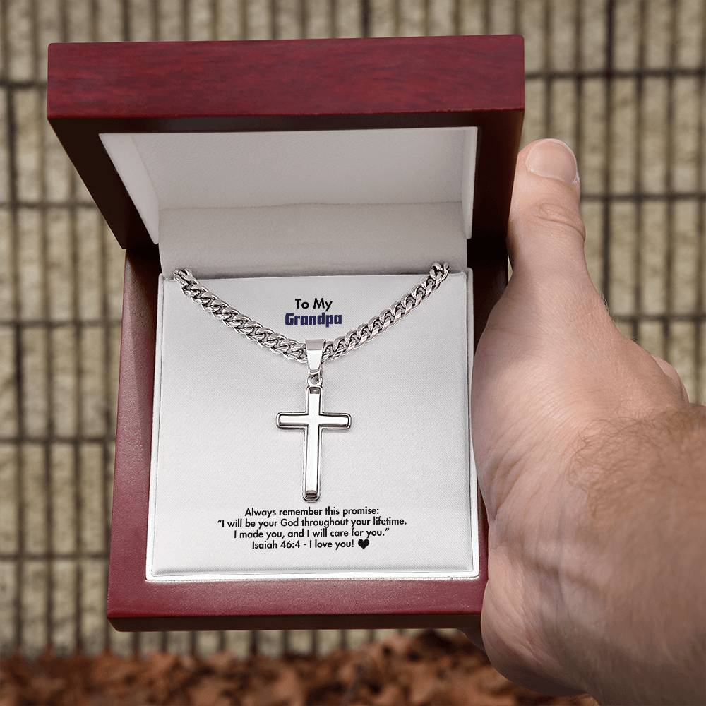 Grandpa - Men's Cross Necklace - Isa 46:4