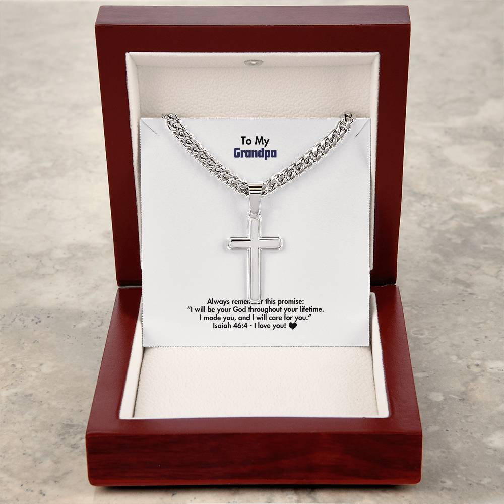 Grandpa - Men's Cross Necklace - Isa 46:4